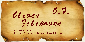Oliver Filipovac vizit kartica